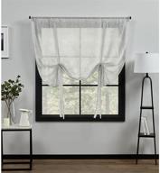 🏡 повысьте стиль своего дома с эксклюзивными шторами belgian sheer tie up shade - 54x63, серебристые (eh8455-02-1-63r) логотип