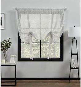 img 4 attached to 🏡 Повысьте стиль своего дома с эксклюзивными шторами Belgian Sheer Tie Up Shade - 54x63, серебристые (EH8455-02-1-63R)