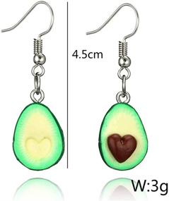 img 2 attached to 🥑 SMALLLOVE Handmade Avocado BFF Friendship Earrings | Cute Heart-shaped Green Fruit Charm Jewelry for Women & Girls | Miniature Nucleus | Perfect Gifts