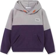 🧥 polar fleece hoodie for boys with kangaroo pocket - pullover sweatshirt with hood logo