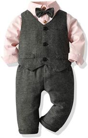 img 4 attached to Toddler Formal Classic Dresswear Outfit Boys' Clothing for Suits & Sport Coats