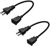 🔌 toptekits 2-pack usa outlet saver extension cord cable: 125v 15a 2-prong 2 outlets for nema 5-15p to nema 5-15r (1.6ft/50cm) logo