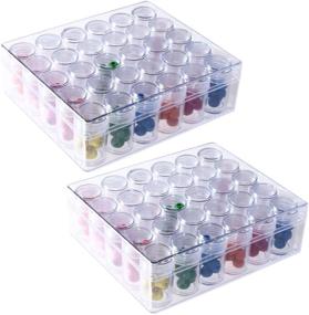 img 3 attached to 💎 Tosnail 60-Pack Clear Plastic Screw-Top Storage Containers for Diamond Painting, Beads, Sequins, Nails, and Jewelry Making Supplies