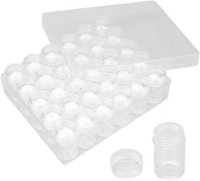 img 1 attached to 💎 Tosnail 60-Pack Clear Plastic Screw-Top Storage Containers for Diamond Painting, Beads, Sequins, Nails, and Jewelry Making Supplies
