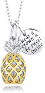 jxjl sterling pineapple necklace inspirational logo