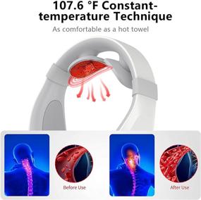 img 2 attached to 🌡️Интеллектуальный беспроводной массажер для шеи с подогревом для эффективного облегчения боли - 6 режимов, 15 уровней - Идеально подходит для офиса, дома, путешествий - Идеальный подарок для женщин, мужчин, мамы и папы.