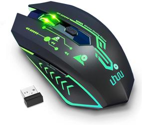 img 4 attached to 🖱 UHURU WM-02Z Wireless Mouse with 2.4G Connectivity, Rechargeable Battery, 6 Programmable Buttons, 5 DPI Adjustment Levels (Up to 4800DPI), and 7 Vibrant LED Lights – Ideal for Notebook, PC, Computer, Mac