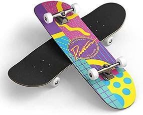 img 2 attached to 🛹 Beginner's 31.5 x 8 Inch Complete Skateboard by Piston, with 7-Layer Canadian Maple Deck, Double Kick Concave Cruiser for Kids, Teens, and Adults