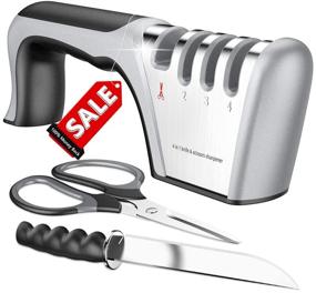 img 4 attached to 🔪 Ultimate Kitchen Scissors and Knife Sharpener: Upgraded 4-Stage Blade Senzu Sharpener Stone for Chef/Fillet Knives and Scissors. Efficient Manual Sharpening for Swift Results!