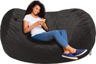 🪑 premium gray 6' memory foam bean bag chair by amazon basics - with microfiber cover логотип