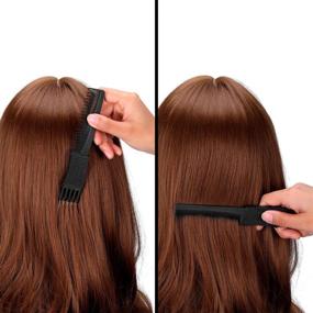 img 2 attached to 🔥 Premium 2 Pack Black Carbon Teasing Combs with Metal Prong – Ideal for Hair Salons or Home Styling (Style C)