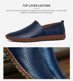 img 2 attached to Genuine Leather Men's Walking Driving Shoes: Loafers & Slip-Ons