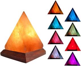 img 4 attached to 🔌 V.C.Formark USB Himalayan Salt Lamp: Hand Carved, 8 Colors Changing Crystal Rock Lamp for Office, Home, Yoga - Genuine Wood Base, Perfect Holiday Gift