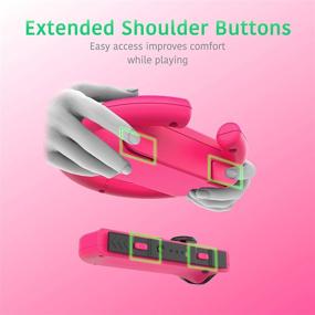 img 1 attached to 🎮 Enhanced Racing Games Accessories: Talkworks Steering Wheel Controller for Nintendo Switch (2 Pack), Joy Con Grip for Mario Kart - Pink/Neon Combo