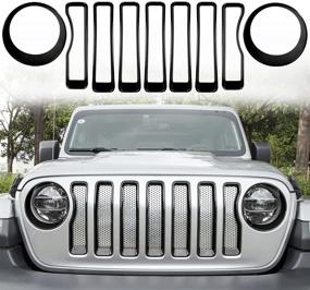img 4 attached to Grille Insert Headlight 2018 2021 Wrangler Exterior Accessories