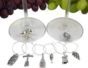 img 3 attached to 🍷 Set of 8 Wine-Themed Charms for Enthusiasts