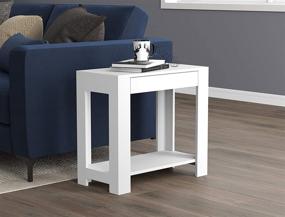 img 4 attached to Modern and Functional Safdie &amp; Co. White Accent End Table with Drawer - A Practical Addition to Any Living Space