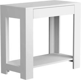 img 2 attached to Modern and Functional Safdie &amp; Co. White Accent End Table with Drawer - A Practical Addition to Any Living Space