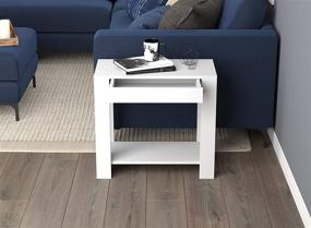 img 3 attached to Modern and Functional Safdie &amp; Co. White Accent End Table with Drawer - A Practical Addition to Any Living Space