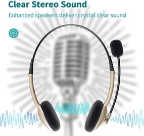img 3 attached to Lightweight PC Headset with Microphone for Webinars, Skype Calls, and Cell Phone - Wired USB Business Headset for Computers, Call Centers