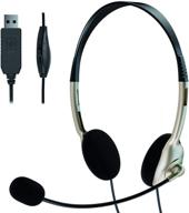 lightweight pc headset with microphone for webinars, skype calls, and cell phone - wired usb business headset for computers, call centers logo