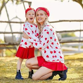 img 2 attached to ❤️ Valentine's Day Heart Printed Sweatshirt Pullover Top: Mommy and Me Outfits by PopReal