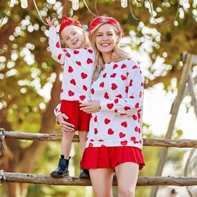 img 1 attached to ❤️ Valentine's Day Heart Printed Sweatshirt Pullover Top: Mommy and Me Outfits by PopReal