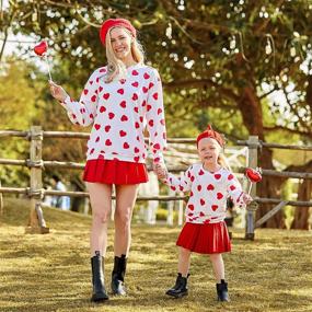 img 3 attached to ❤️ Valentine's Day Heart Printed Sweatshirt Pullover Top: Mommy and Me Outfits by PopReal