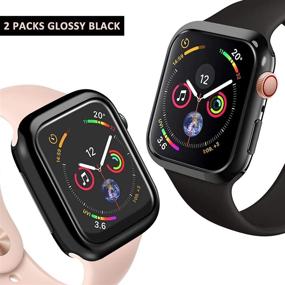 img 2 attached to 📱 Goton Совместимый чехол для Apple Watch Edge 40 мм - мягкий ТПУ ударопрочный чехол (2 штуки, черный и черный)