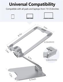 img 1 attached to 📲 Стенд для ноутбука Letlar: Регулируемый стенд для ноутбука из алюминия на стол, высота 1.9"-12", совместим с MacBook, Dell XPS, Samsung и другими - Серебристый