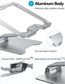 img 3 attached to 📲 Стенд для ноутбука Letlar: Регулируемый стенд для ноутбука из алюминия на стол, высота 1.9"-12", совместим с MacBook, Dell XPS, Samsung и другими - Серебристый
