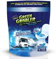 green gobbler holding tank deodorizer and treatment: powerful rv & marine potty solution to prevent clogs & waste build-up - 10 pod pouch logo