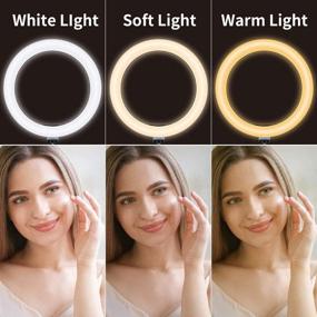 img 1 attached to 📸 CIPCO PRO TOOL 10" Selfie Circle LED Light Ring: Perfect Makeup Lamp with Adjustable Desktop Tripod Stand, Phone Holder, Bluetooth Remote, and 3 Color Modes