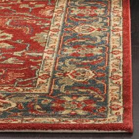 img 2 attached to 🧡 SAFAVIEH Mahal Collection MAH693F: Traditional Oriental Non-Shedding Rug for Living Room/Bedroom Accent – 3'x5', Red/Navy