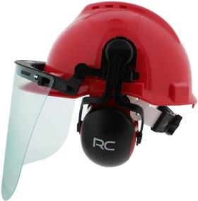 img 3 attached to Вентилируемый шлем с защитным козырьком и наушниками - лесной защитный шлем для строительства, сварки и использования бензопилой.