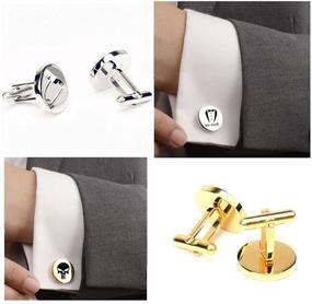 img 1 attached to Kooer Cufflinks Personalized Stainless Steel Cufflinks
