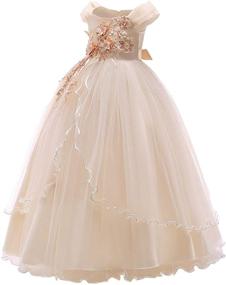 img 3 attached to 👗 MYRISAM Off Shoulder Embroidered Bridesmaid Communion Girls' Clothing Dresses