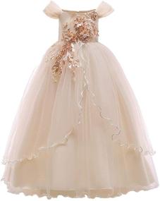 img 4 attached to 👗 MYRISAM Off Shoulder Embroidered Bridesmaid Communion Girls' Clothing Dresses