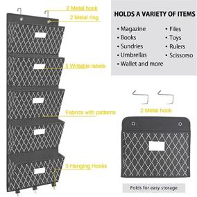 img 1 attached to 📂 Over The Door File Organizer: Wall Mounted Hanging File Folder Holder for Home Office Supplies Storage