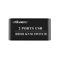 🔀 переключатель usb kvm splitter hdmi 2 порта для легкого обмена компьютером с одной клавиатурой, мышью и hd-монитором на нескольких операционных системах. логотип