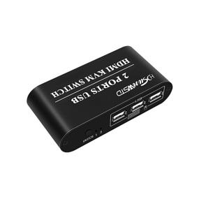 img 3 attached to 🔀 Переключатель USB KVM Splitter HDMI 2 порта для легкого обмена компьютером с одной клавиатурой, мышью и HD-монитором на нескольких операционных системах.