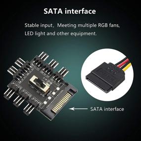 img 2 attached to 💨 SATA Chassis Fan Hub: Efficient 8-Way Cooling Splitter Controller for PC Desktop Motherboards (12V 3-Pin PWM)