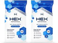 🌿 hex performance wet dryer sheets, fresh & clean, 240ct (2-pack) - safe for activewear, specially formulated for sensitive skin, eco-friendly logo