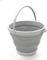 🪣 sammart 7l collapsible plastic bucket - foldable round tub - portable fishing water pail - space saving outdoor waterpot, 1.8 gallon (grey, 28cm) logo