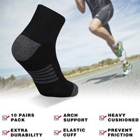 img 1 attached to 🧦 Cushioned Quarter Eallco Cotton Athletic Socks: Maximum Comfort for Active Lifestyle