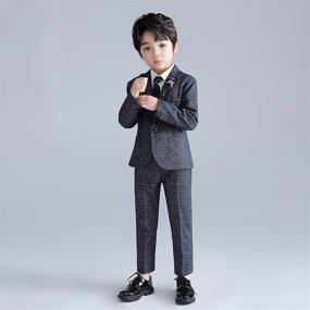 img 2 attached to 👦 Stylish Plaid Blazers: Perfect for Boys' Casual Classic Clothing Sets