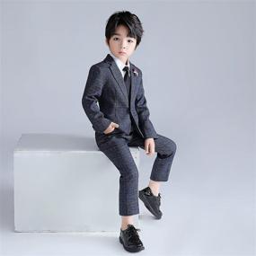 img 1 attached to 👦 Stylish Plaid Blazers: Perfect for Boys' Casual Classic Clothing Sets