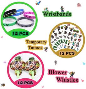 img 2 attached to 🎉 Kids' Pixel Miner Birthday Party Favors & Classroom Rewards Supplies: Keychains, Wristbands, Badges, Tattoos, Whistles, Gift Bags