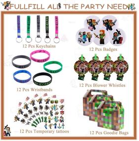 img 3 attached to 🎉 Kids' Pixel Miner Birthday Party Favors & Classroom Rewards Supplies: Keychains, Wristbands, Badges, Tattoos, Whistles, Gift Bags