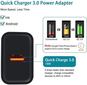 img 2 attached to ✨ High-Speed USB C Charger Set with Quick Charge 3.0 for Samsung Galaxy & LG Stylo Devices - Includes Car Charger, Wall Charger & Type C Phone Cable